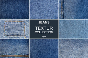 Wall Mural - jeans texture collection - 8 pcs.