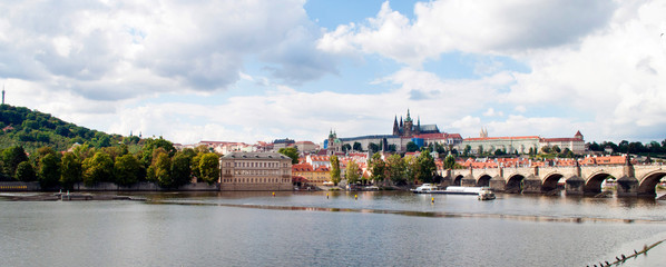  View of Castle and Charles bridge in Prague Czech Republic