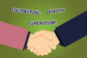 Poster - Conceptual hand writing showing Production And Maintenance Supervisor. Business photo showcasing Industry control company engineer Hu analysis Shaking Hands on Agreement Sign of Respect