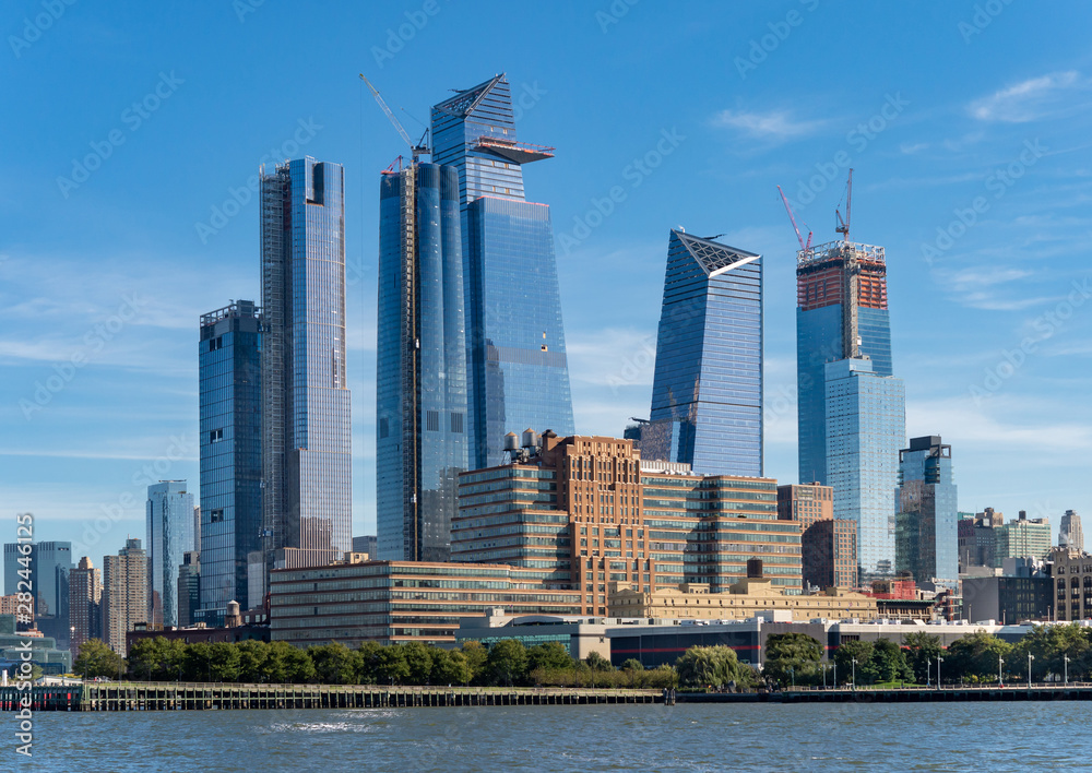 Cityscape of new skyscraperss in  Hudson Yard, New York. - obrazy, fototapety, plakaty 