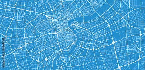 Cuadros en Lienzo Urban vector city map of Shanghai, China