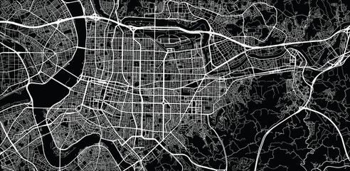 Urban vector city map of Taipei, China