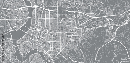 Cuadros en Lienzo Urban vector city map of Taipei, China