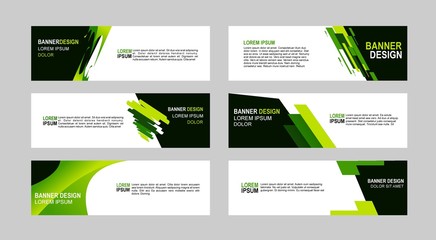 Wall Mural - Green Vector abstract design banner web template.