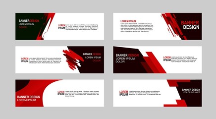 Wall Mural - Red Vector abstract design banner web template.