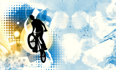 Plakat rower sport jazda konna