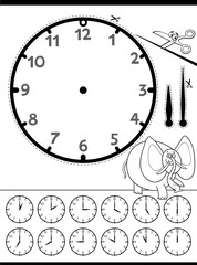 Wall Mural - clock face educational worksheet for kids