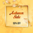 Abstract autumn sale offer banner design with frame