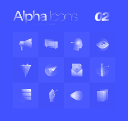 Marketing Theme Alpha Icons Set