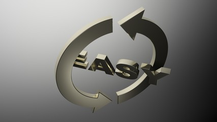 Poster - Easy with rotating arrows - 3D rendering illustration