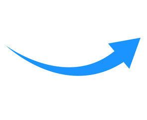 Aufkleber - blue arrow icon on white background. flat style. arrow icon for your web site design, logo, app, UI. arrow indicated the direction symbol. curved arrow sign..