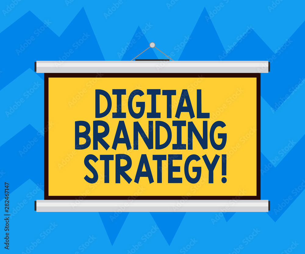 Brand Display Examples Digital Text sign showing Digital Branding Strategy. Conceptual photo develop a ...