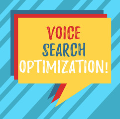 Fototapete - text sign showing voice search optimization. conceptual photo enhance web searching through spoken c