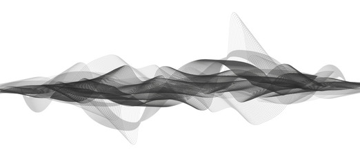 Black and white Sound Wave background; Earthquake wave diagram concept; design for education and science; Vector Illustration.