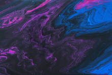 Abstract Marbleized Effect Background. Blue, Purple And Black Creative Colors