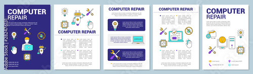Fotomural Computer repair brochure template layout