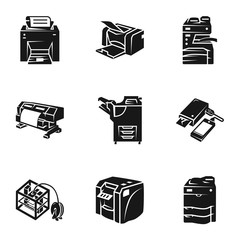 Poster - office printer icon set. simple set of 9 office printer vector icons for web design isolated on whit
