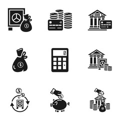 Poster - Bank finance icon set. Simple set of 9 bank finance vector icons for web design isolated on white background