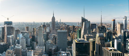 aerial view of the large and spectacular buildings in new york city