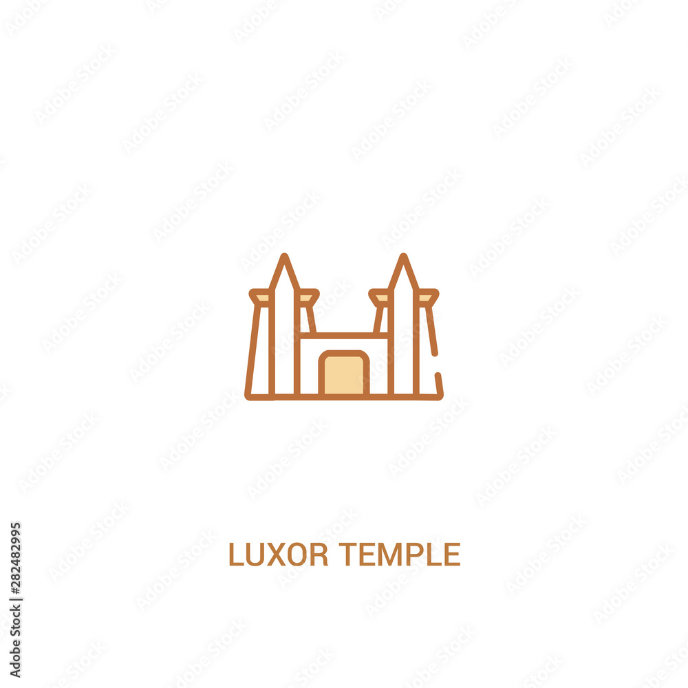 luxor temple concept 2 colored icon. simple line element illustration ...