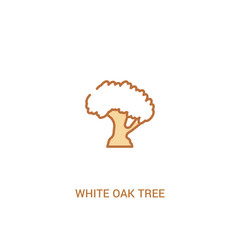 white oak tree concept 2 colored icon. simple line element illustration. outline brown white oak tree symbol. can be used for web and mobile ui/ux.