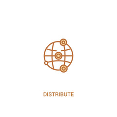 Poster - distribute concept 2 colored icon. simple line element illustration. outline brown distribute symbol