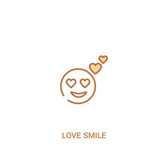 love smile concept 2 colored icon. simple line element illustration. outline brown love smile symbol. can be used for web and mobile ui/ux.