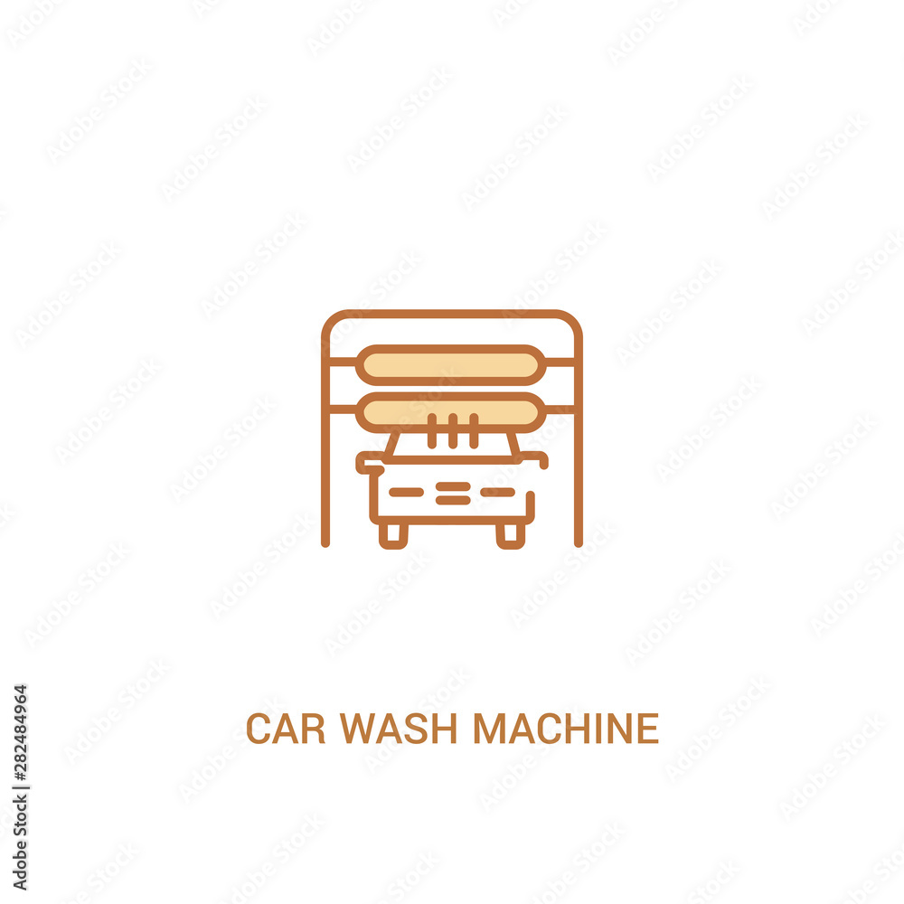 car wash machine concept 2 colored icon. simple line element ...