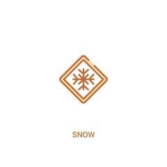 snow concept 2 colored icon. simple line element illustration. outline brown snow symbol. can be used for web and mobile ui/ux.