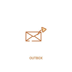 Poster - outbox concept 2 colored icon. simple line element illustration. outline brown outbox symbol. can be