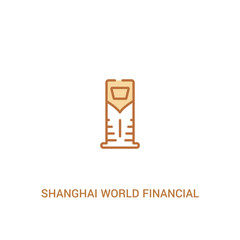 Wall Mural - shanghai world financial center concept 2 colored icon. simple line element illustration. outline brown shanghai world financial center symbol. can be used for web and mobile ui/ux.