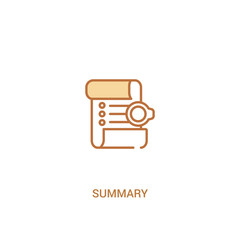 Poster - summary concept 2 colored icon. simple line element illustration. outline brown summary symbol. can 