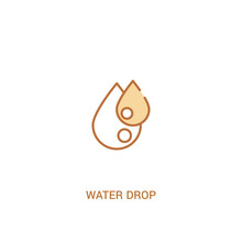 Water Drop Concept 2 Colored Icon. Simple Line Element Illustration. Outline Brown Water Drop Symbol. Can Be Used For Web And Mobile Ui/ux.