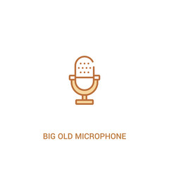 Wall Mural - big old microphone concept 2 colored icon. simple line element illustration. outline brown big old microphone symbol. can be used for web and mobile ui/ux.