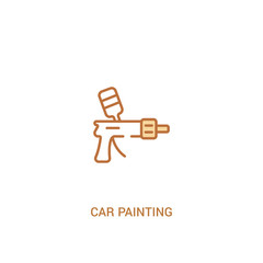 Poster - car painting concept 2 colored icon. simple line element illustration. outline brown car painting sy