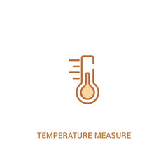 Wall Mural - temperature measure concept 2 colored icon. simple line element illustration. outline brown temperature measure symbol. can be used for web and mobile ui/ux.