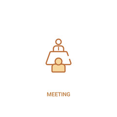 Wall Mural - meeting concept 2 colored icon. simple line element illustration. outline brown meeting symbol. can be used for web and mobile ui/ux.