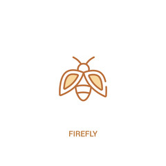 Wall Mural - firefly concept 2 colored icon. simple line element illustration. outline brown firefly symbol. can be used for web and mobile ui/ux.