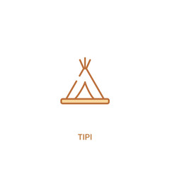 Poster - tipi concept 2 colored icon. simple line element illustration. outline brown tipi symbol. can be use