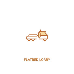 flatbed lorry concept 2 colored icon. simple line element illustration. outline brown flatbed lorry symbol. can be used for web and mobile ui/ux.