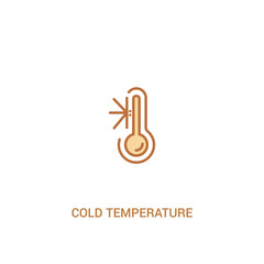 Wall Mural - cold temperature concept 2 colored icon. simple line element illustration. outline brown cold temperature symbol. can be used for web and mobile ui/ux.