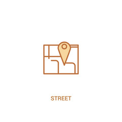 Poster - street concept 2 colored icon. simple line element illustration. outline brown street symbol. can be
