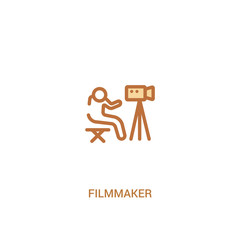 Wall Mural - filmmaker concept 2 colored icon. simple line element illustration. outline brown filmmaker symbol. can be used for web and mobile ui/ux.