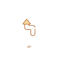 up concept 2 colored icon. simple line element illustration. outline brown up symbol. can be used for web and mobile ui/ux.