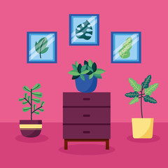 Sticker - decorative house plants interior design