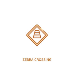 zebra crossing concept 2 colored icon. simple line element illustration. outline brown zebra crossing symbol. can be used for web and mobile ui/ux.