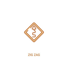 Poster - zig zag concept 2 colored icon. simple line element illustration. outline brown zig zag symbol. can 