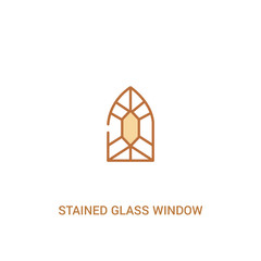 Wall Mural - stained glass window concept 2 colored icon. simple line element illustration. outline brown stained glass window symbol. can be used for web and mobile ui/ux.