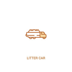 Poster - litter car concept 2 colored icon. simple line element illustration. outline brown litter car symbol