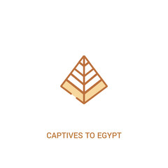 captives to egypt concept 2 colored icon. simple line element illustration. outline brown captives to egypt symbol. can be used for web and mobile ui/ux.